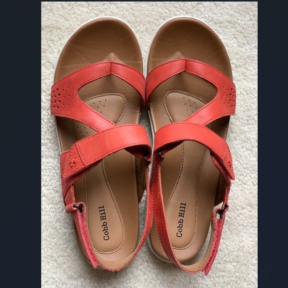 New Cobb Hill Rubey Thong Sling Sandal Red Rouge Size US 9/EUR 40 - Picture 1 of 7